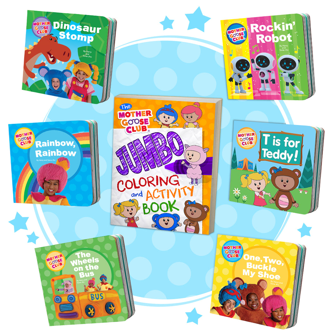 Board Book and JUMBO Coloring Book Bundle